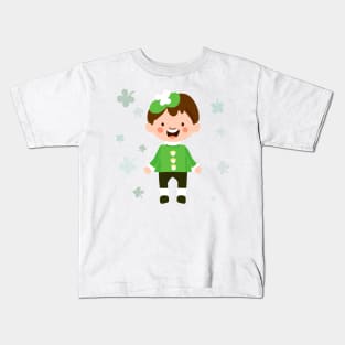 on St. Patrick’s Day cat big chese Kids T-Shirt